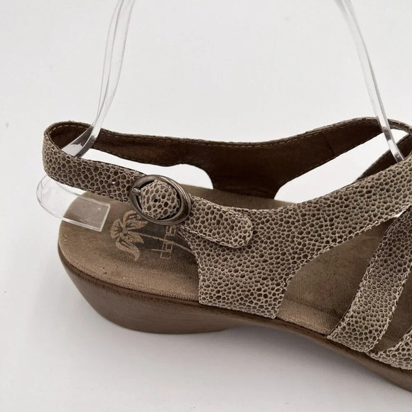 Dansko Women’s Strappy Sandals 40(9.5-10) Pebble LeatherTan Summer Ankle Strap - Picture 13 of 16